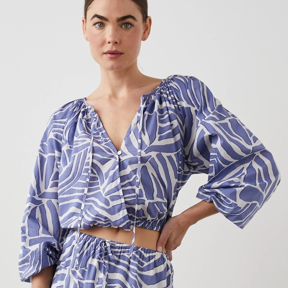 Rails Cotton Katia Crop Top Island Waves size Medium